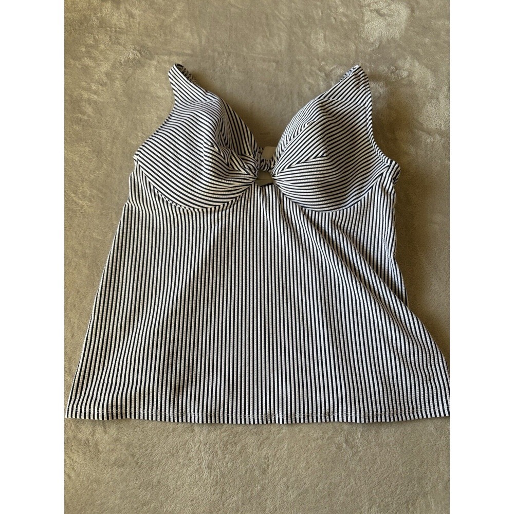 Swim By Cacique Women's 42 DDD‎ Blue Stripe Balconette Tankini Top  Beach